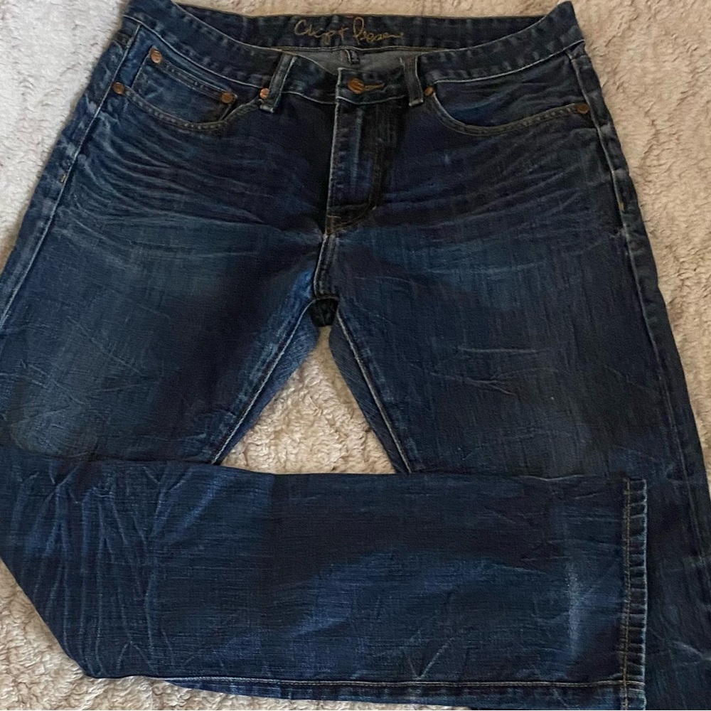 Chip & Pepper‎ Jeans Mens 33x32 Slim Straight Whiskering Feathered Distressed